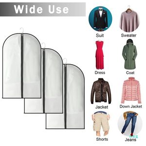 ถุงใส่เสื้อผ้า 100 ซม. แบบโปร่งแสง สำหรับชุดสูทและเดรส ใช้ซ้ำได้ ซักได้ แขวนเก็บได้ มีซิป ใช้งานได้หลากหลาย ใช้จัดระเบียบเสื้อผ้าในตู้เสื้อผ้า - Product Image 4