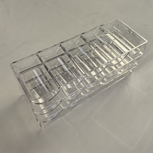 QINLONG 100 Pezzi Ingrosso Vassoio Portafiches da <span class=keywords><strong>Poker</strong></span> in Acrilico Trasparente da 40mm con Coperchio a Rastrelliera in Plastica Accessorio da Casinò per Fiches da 40mm - Product Image 3