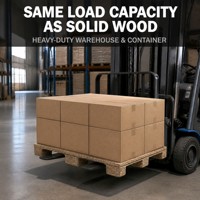 Palettes en bois moulées JD ISPM-15, simple face, 1,05 m x 1,05 m x 130 mm, capacité de charge dynamique de 1,5 t, entrepôt frigorifique industriel