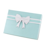 En stock, vente en gros, nouvelle boîte cadeau rectangulaire avec nœud, boîte vide pour cosmétiques ou foulards, carton recyclé avec impression estampée