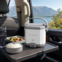 Cuisinière à riz électrique portable 110V/220V 1,5L, avec minuterie numérique et fonction maintien au chaud, pour voiture, camion, extérieur, camping