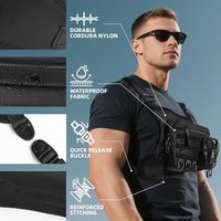 Gilet de course utilitaire léger personnalisé pour homme, poche de poitrine, porte-téléphone de poitrine, sac de poitrine tactique pour homme pour le jogging, le cyclisme