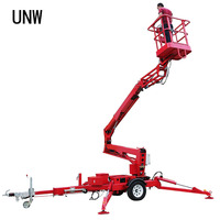 Nacelle élévatrice remorquable 12m-24m pour travaux en hauteur, homologuée CE, avec tuyau rotatif haute pression entièrement étanche, durable et stable