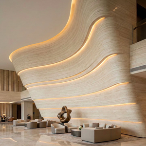 Revêtement mural extérieur en pierre artificielle MCM, pierre naturelle flexible, travertin, mince et léger, pour balcon, terrasse, cour - Product Image 2