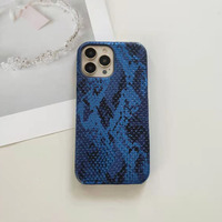 Casing ponsel gaya mewah, casing ponsel kulit PU tahan guncangan desain kulit ular untuk iPhone 11 12 13 14 Pro Max