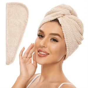 Hair <b>Towel</b> <b>Wrap</b> Dryer Cap-Eco-Friendly Coral Fleece Quick-Drying Ultra-Absorbent Gently Cares for Frizzy/Damaged Hair for Women - Product Image 2