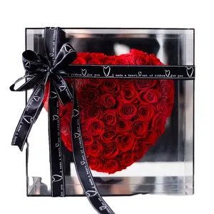 2023 Neuheit Mode-Geschenkbox aus Acryl Blumen Überraschung Geschenkbox Konservierbare Rose Valentinstag Geschenk-Sets