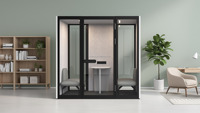 Cabine de bureau insonorisée moderne pour deux personnes Comine, idéale pour les réunions, la communication professionnelle, les hôtels et les écoles.