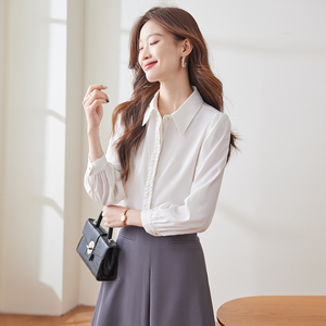여성 정장 드레스 신상 춘춘 화이트 셔츠 (고학년 여성 면접용) - Product Image 3