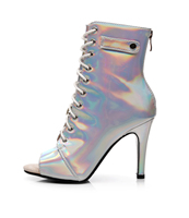 Chaussures de danse à talons hauts argentées, chaussures de danse de salon, jazz, tango, bottes de danse à bout ouvert, talons aiguilles, chaussures de soirée pour femmes