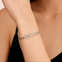 Bracelet personnalisé plaqué or et argent, bijoux en acier inoxydable, plaque nominative hypoallergénique, chaîne à maillons, OEM/ODM