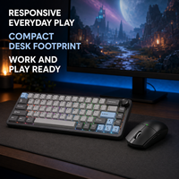 Keyboard Mekanik Nirkabel RGB Mouse Combo Dua Titik Empat GHz USB C Kit Gaming Laptop Desktop Ringkas