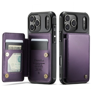 Funda de Piel de Lujo con Tapa Abatible, Ranuras para Tarjetas y Soporte para iPhone 17 Air 16 Pro Max 15 14 - Product Image 1