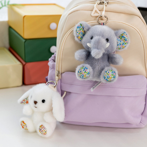 Lot <span class=keywords><strong>de</strong></span> porte-clés en peluche animaux mignons et dodus <span class=keywords><strong>de</strong></span> 10 cm, parfumés, vente directe usine, ours, <span class=keywords><strong>lapin</strong></span>, chien, panda, breloque <span class=keywords><strong>de</strong></span> sac, cadeau pour enfants - Product Image 2