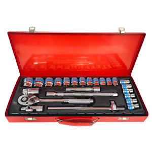 Oem 24pcs Cr-v Jeu de clés à cliquet à dégagement rapide Mécanisme manuel non chargé Barre coulissante en métal Boîte à outils de réparation automobile - Product Image 1