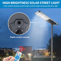 Lampadaire solaire LED tout-en-un 100W-500W avec batterie, étanche IP65, télécommande, personnalisable, intégré pour extérieur