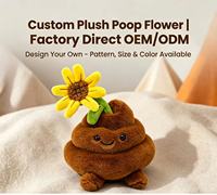 Nouveauté : Peluche drôle en forme de caca avec fleur de tournesol, cadeau farfelu