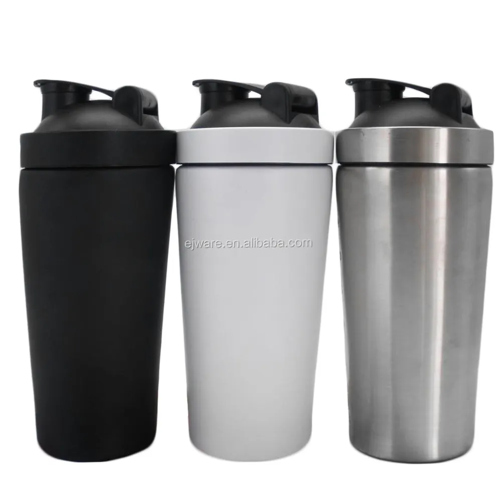 Bán Buôn Sản Phẩm Mới Thể Thao Màu Đen Thép Không Gỉ Protein Shaker Chai Nước Phòng Tập Thể Dục Shaker Cup