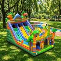 Château gonflable géant sur le thème des dinosaures, marque Dacheng, modèle DC-11, utilisation intérieure/extérieure, capacité de 30 personnes, bâche en PVC de 0,55 mm