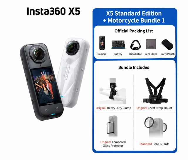 Shadow Stone Insta360 X5 X4 Air Panoramic Sports Camera 8K HD Dual Lens Anti-shake / Motorcycle Ride Outdoor Vlog