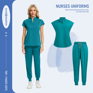 BAS PRIX Top Chemise Scrubs Uniforme Ensemble Infirmière Hôpital Vêtements Médicaux Style Sportif Très Doux Hôpital Anti-Rides Infirmière Uniforme - Product Image 5
