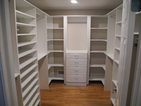 Armoire Walk-In en Forme de U Blanche avec Tiroirs