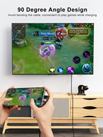 Cable Adaptador USB C a HDMI CableCreation 4K 60Hz en Ángulo Recto, Trenzado y Chapado en Oro, 6 pies/10 pies para Computadora, HDTV, Proyector