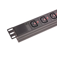 Multiprise PDU 19 "1U 8 Ports IEC C13 Prises verrouillables avec voyant lumineux Unités de distribution d'alimentation (PDU)