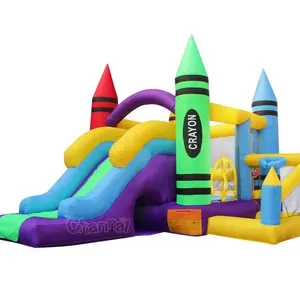 backyard jumping bouncer nylon Crayon Home Bounce House inflatable castle With Ball Pit for Kids