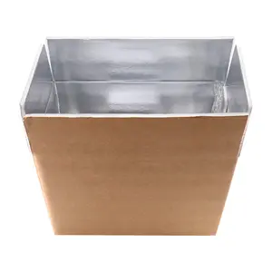 Caja de embalaje de espuma de aluminio con logotipo personalizado, aislamiento térmico para alimentos frescos, para transporte de cadena de comida fría, alta calidad