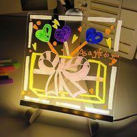 Tableau d'écriture créatif en acrylique minimaliste pour bureau, effaçable à sec, avec LED, pour la maison, pour le graffiti et le bricolage
