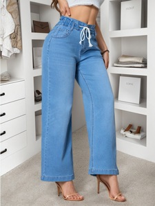 Hot selling European and American standard size summer <b>stretch</b> <b>denim</b> straight leg pants for women's wide leg pants - Product Image 4