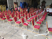 Meubles d'hôtel en aluminium empilables chaises de banquet de fête chaise de salle à manger de café chaise de banquet d'hôtel