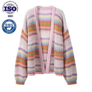 Cardigan da <span class=keywords><strong>donna</strong></span> <span class=keywords><strong>di</strong></span> <span class=keywords><strong>marca</strong></span> personalizzata maglione a righe da <span class=keywords><strong>donna</strong></span> lavorato a maglia Dames maglioncino <span class=keywords><strong>di</strong></span> lana per <span class=keywords><strong>donna</strong></span> - Product Image 5
