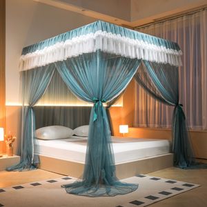 Nouvelle <span class=keywords><strong>moustiquaire</strong></span> de lit carrée de style princesse, romantique, de rêve, européenne, avec support - Product Image 5