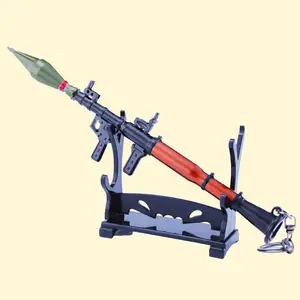 Vente en gros 18cm en alliage de zinc Modèle RPG Mini métal lance-roquettes pistolet modèle de jouet