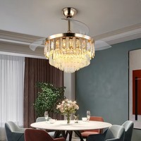 Ventilateur de plafond moderne réversible BLDC intelligent avec lampe Fandelier, luminaire d'intérieur avec lumière LED, commande intelligente par application et télécommande