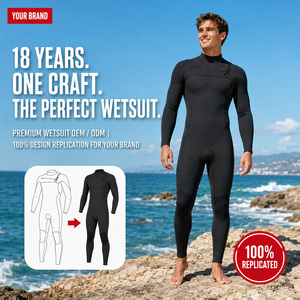 Combinaison <span class=keywords><strong>de</strong></span> plongée intégrale personnalisée pour homme en néoprène 4/3 mm, fermeture éclair sur la poitrine, manches longues, coutures scellées, double fermeture éclair au cou, pour surf en eau froide, OEM - Product Image 1