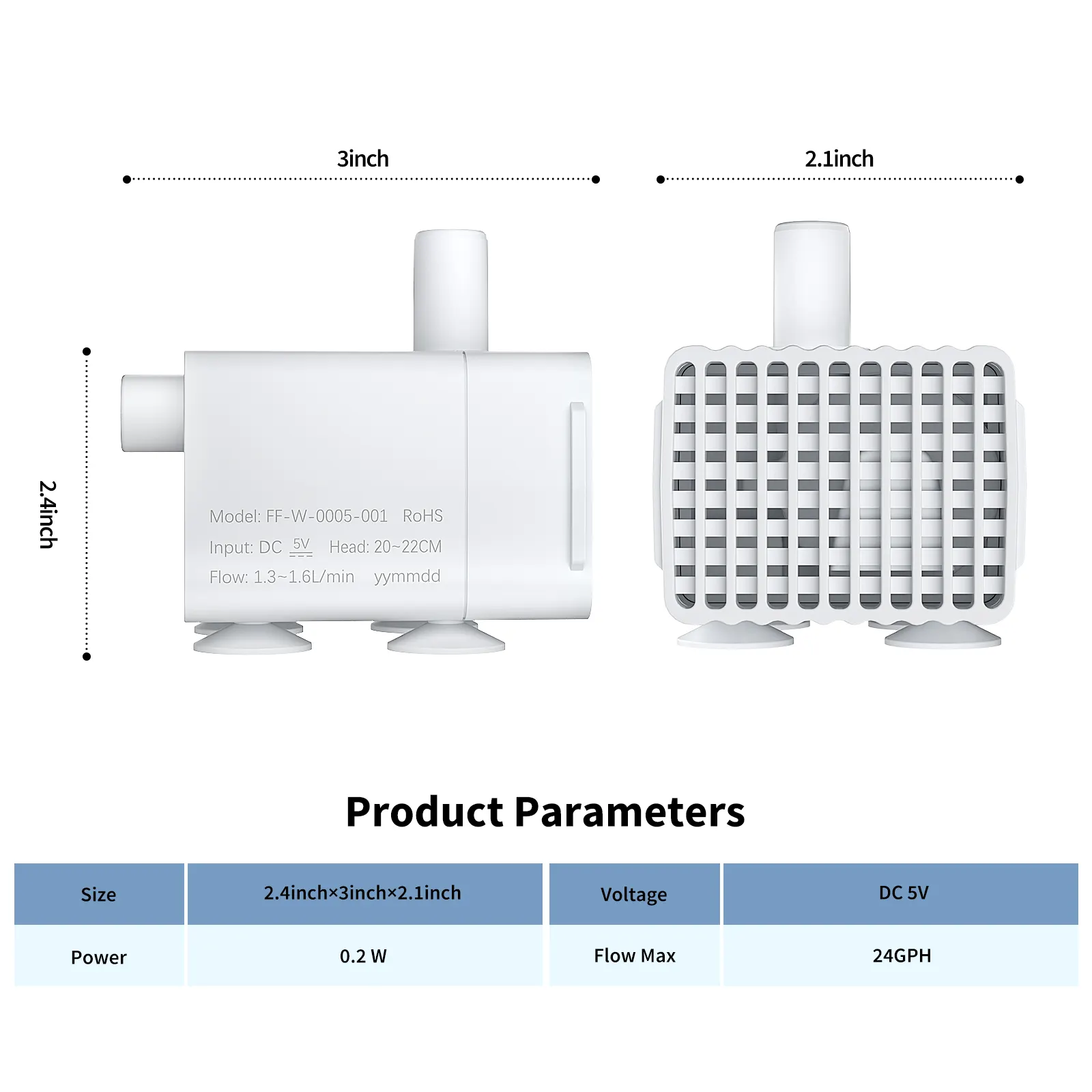 FOOFEE 0.2W DC 5V البسيطة غاطسة المياه الصامتة مضخة ل خزان حوض أسماك ، بركة ، الحيوانات الأليفة نافورة الماء ، الزراعة المائية