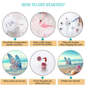 Kits de peinture par numéros pour adultes, <span class=keywords><strong>paysage</strong></span> européen, animal, papillon sur la plage, art DIY avec 24 couleurs pour l'<span class=keywords><strong>automne</strong></span>, cadeaux faits à la main - Product Image 4