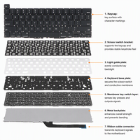 Clavier de remplacement pour MacBook Pro A2141 16 2019 2020, clavier interne rétroéclairé pour ordinateur portable, disposition US