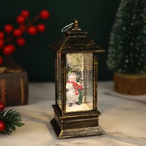 Lanterne de Noël à LED chauffée par piles, en plastique rempli d'eau, lumière chaude, motif bonhomme de neige imprimé, pour la maison - Product Image 5