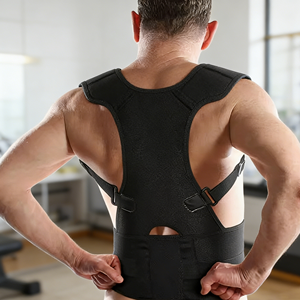 Ceinture de soutien dorsal ajustable en néoprène et polyester respirant, correcteur de posture magnétique pour soulager les douleurs dorsales - Product Image 2