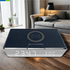 New Tabletop LED đồng hồ với sạc không dây 3.0 Adapter thời gian và nhiệt độ báo động cho nhà sử dụng văn phòng - Product Image 4