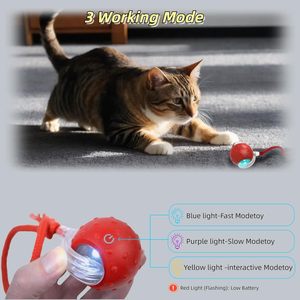 Jouet pour chat d'intérieur de 3e génération : Balle à corde élastique interactive et mobile, activée par le mouvement, pour stimuler les chatons las. - Product Image 3