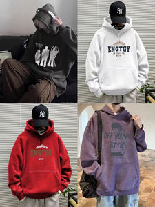Felpa con Cappuccio da <span class=keywords><strong>Uomo</strong></span> a Maniche Lunghe di Alta Qualità per Autunno e Inverno, Stile Hip-hop da Strada, Produzione di Fabbrica - Product Image 5