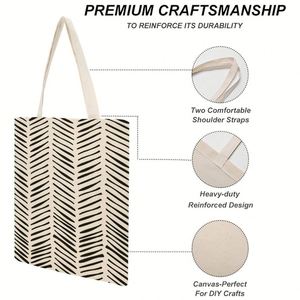 Grand sac fourre-tout en toile imperméable pour femme, design spacieux, fermeture à bandoulière, poignée en ruban, sac fourre-tout en toile - Product Image 4