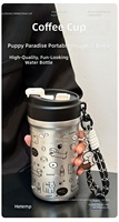 Bouteille d'eau isotherme en acier inoxydable 316 Snowflake avec paille double usage, style mignon pour femmes, étudiantes, tasse à café quotidienne pour l'extérieur