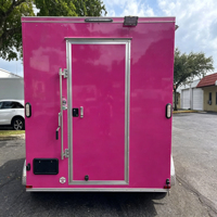 Food Truck Rétro Entièrement Équipé en Acier Inoxydable, Remorque de Concession Personnalisée pour Glaces et Restauration Rapide avec Système d'Alimentation pour la Restauration