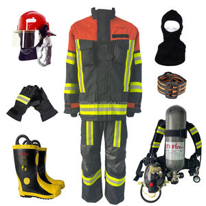 Combinaison de <span class=keywords><strong>pompier</strong></span> EN469 NOMEX IIIA, veste et pantalon de <span class=keywords><strong>pompier</strong></span>, équipement de lutte contre les incendies résistant aux flammes, <span class=keywords><strong>casque</strong></span>, gants, cagoule, bottes, SCBA S7 - Product Image 2